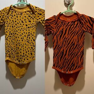 Kyte baby 2 animal print long sleeve onesies 3-6 months